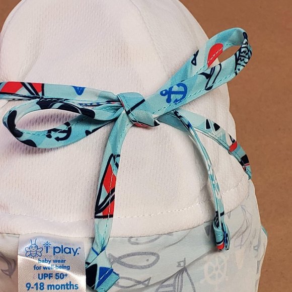 I Play Sun Protection Hat 2T-4T Blue - Picture 7 of 9